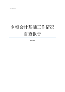 乡镇会计基础工作情况自查报告乡镇财政所会计