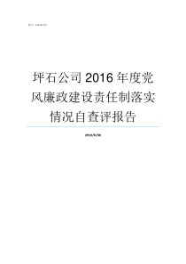 坪石公司2016年度党风廉政建设责任制落实情况自查评报告坪石在哪