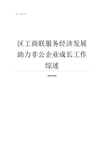 区工商联服务经济发展助力非公企业成长工作综述工商联服务中心是做什么的