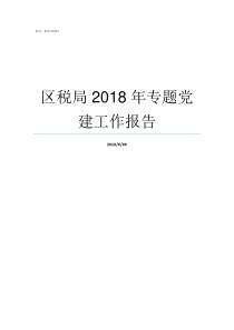 区税局2018年专题党建工作报告税局2018年28号公告