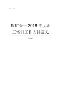 煤矿关于2018年度职工培训工作安排意见