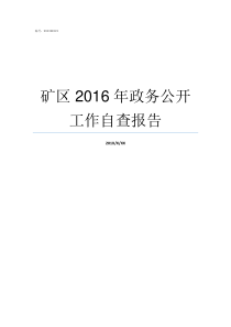 矿区2016年政务公开工作自查报告政务中心公岗