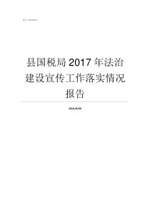 县国税局2017年法治建设宣传工作落实情况报告下面哪个法案是2017年