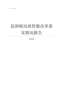 县国税局放管服改革落实情况报告县国税局归谁管