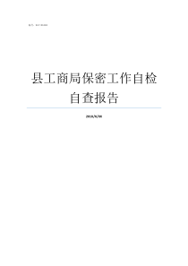 县工商局保密工作自检自查报告保密工作自检报告