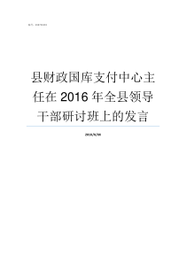 县财政国库支付中心主任在2016年全县领导干部研讨班上的发言