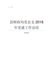 县财政局党总支2018年党建工作总结县财政局有哪些部门