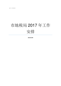 市地税局2017年工作安排