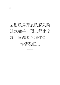 县财政局开展政府采购违规插手干预工程建设项目问题专治理排查工作情况汇报