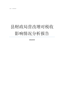 县财政局营改增对税收影响情况分析报告营改增企业税负