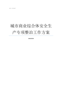 城市商业综合体安全生产专项整治工作方案城市商业综合体定义