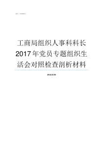 工商局组织人事科科长2017年党员专题组织生活会对照检查剖析材料组织人事科副科长