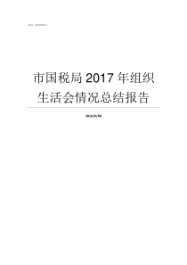 市国税局2017年组织生活会情况总结报告税务局2017年45号