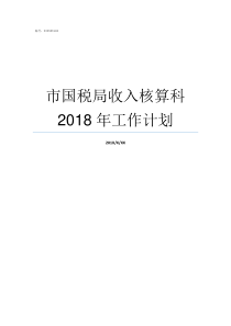 市国税局收入核算科2018年工作计划收入核算科职责