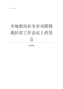 市地税局在全市双联精准扶贫工作会议上的发言