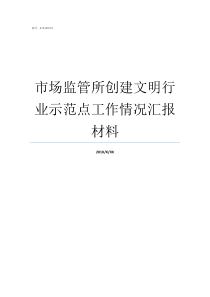 市场监管所创建文明行业示范点工作情况汇报材料