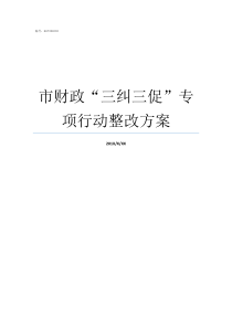 市财政三纠三促专项行动整改方案以查促纠