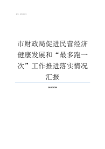 市财政局促进民营经济健康发展和最多跑一次工作推进落实情况汇报市民营经济发展促进局