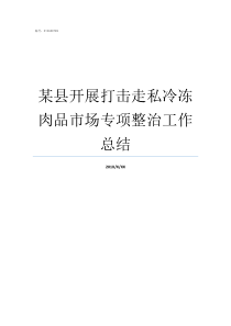 某县开展打击走私冷冻肉品市场专项整治工作总结我县开展