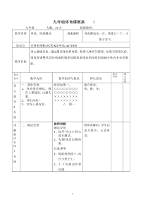 初中九年级全套体育教案(共49课)