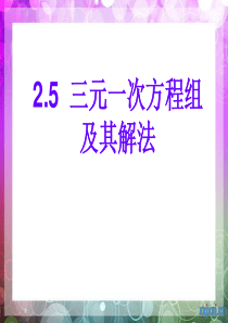 2.5三元一次方程组及其解法