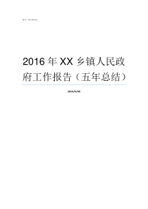 2016年XX乡镇人民政府工作报告五年总结不XX年