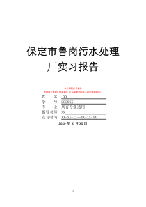 保定市鲁岗污水处理厂实习报告