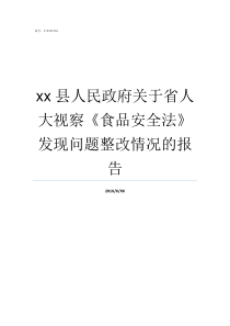 xx县人民政府关于省人大视察食品安全法发现问题整改情况的报告贞丰县人民政府