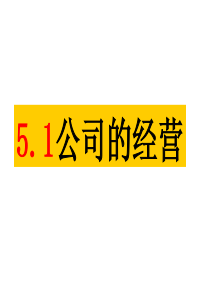 51公司的经营(2课时)