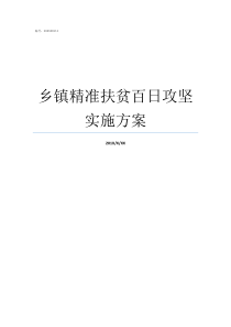 乡镇精准扶贫百日攻坚实施方案