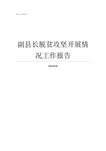 副县长脱贫攻坚开展情况工作报告脱贫攻坚三情手册