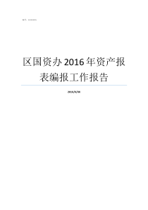 区国资办2016年资产报表编报工作报告