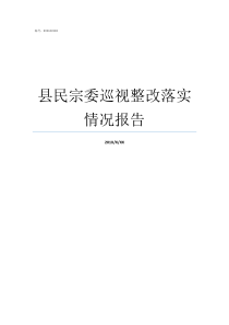 县民宗委巡视整改落实情况报告