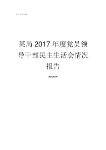 某局2017年度党员领导干部民主生活会情况报告党员年度总结2017