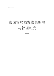 市城管局档案收集整理与管理制度档案出问题