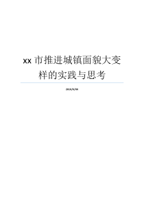 xx市推进城镇面貌大变样的实践与思考推进城镇文化