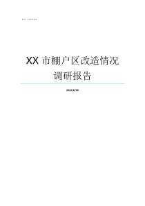 XX市棚户区改造情况调研报告