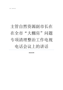 主管自然资源副市长在在全市大棚房问题专项清理整治工作电视电话会议上的讲话韩志强自然资源