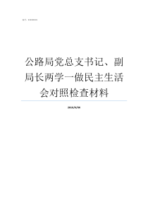 公路局党总支书记副局长两学一做民主生活会对照检查材料