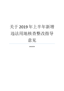 关于2019年上半年新增违法用地核查整改指导意见关于指导意见