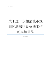 关于进一步加强城市规划区违法建设执法工作的实施意见一规