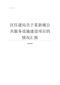 区住建局关于某新城公共服务设施建设项目的情况汇报交建一公局