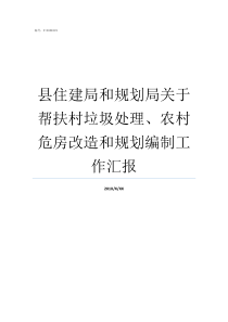 县住建局和规划局关于帮扶村垃圾处理农村危房改造和规划编制工作汇报