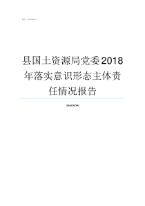 县国土资源局党委2018年落实意识形态主体责任情况报告