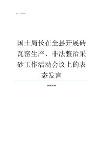 国土局长在全县开展砖瓦窑生产非法整治采砂工作活动会议上的表态发言