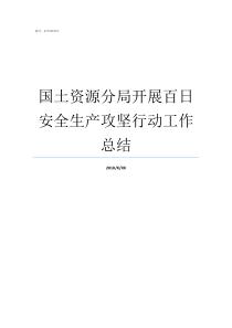 国土资源分局开展百日安全生产攻坚行动工作总结土地局和国土资源局局长