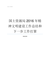 国土资源局2016年精神文明建设工作总结和下一步工作打算土地局改名国土资源局从哪年