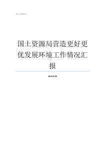 国土资源局营造更好更优发展环境工作情况汇报国土资源局现在叫什么