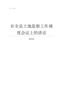 在全县土地监察工作调度会议上的讲话土地监察局