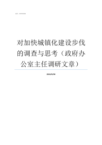 对加快城镇化建设步伐的调查与思考政府办公室主任调研文章加快新型城镇化